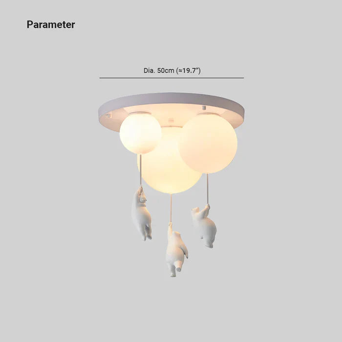 Børne-loftlampe med bjørn og ballon - CloudBear