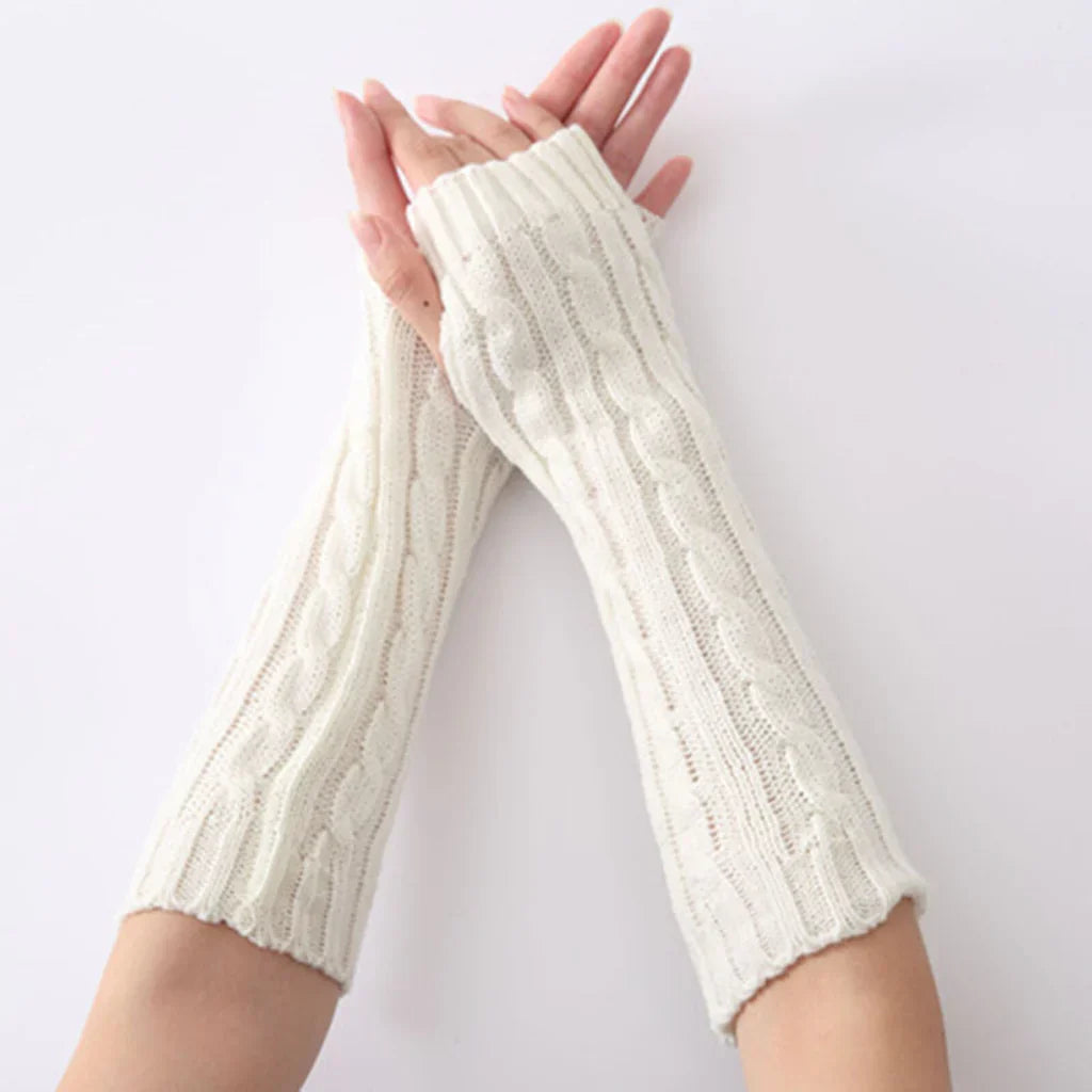 Lange fingerløse strikkede handsker - FlexiWarm