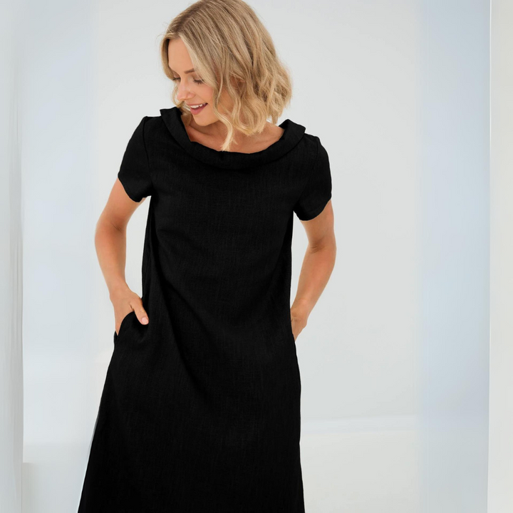 Linned sommerkjole med midi-længde – Fenna
