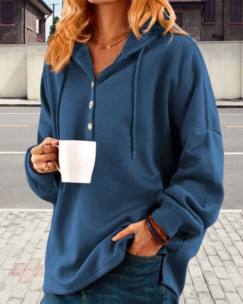 Hoodie med knaplukning - Luna