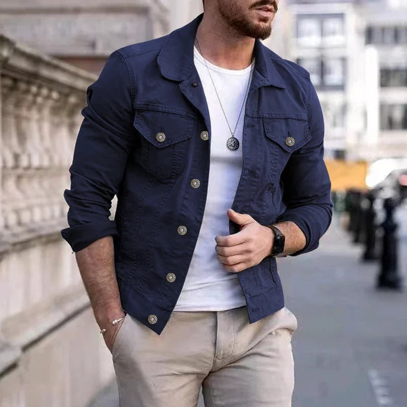 Herre denimjakke med slim-fit pasform – Milano