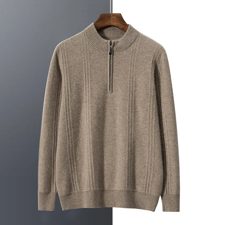 Varm casual herresweater med halv lynlås - Logan