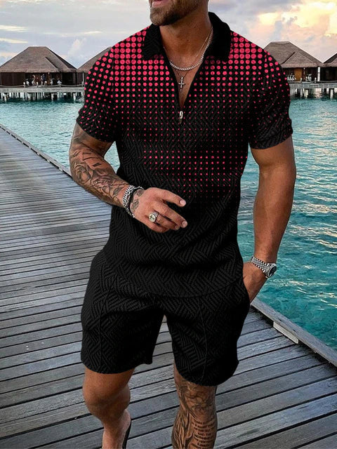 Todelt sommersæt til herrer med polo og shorts – Damon