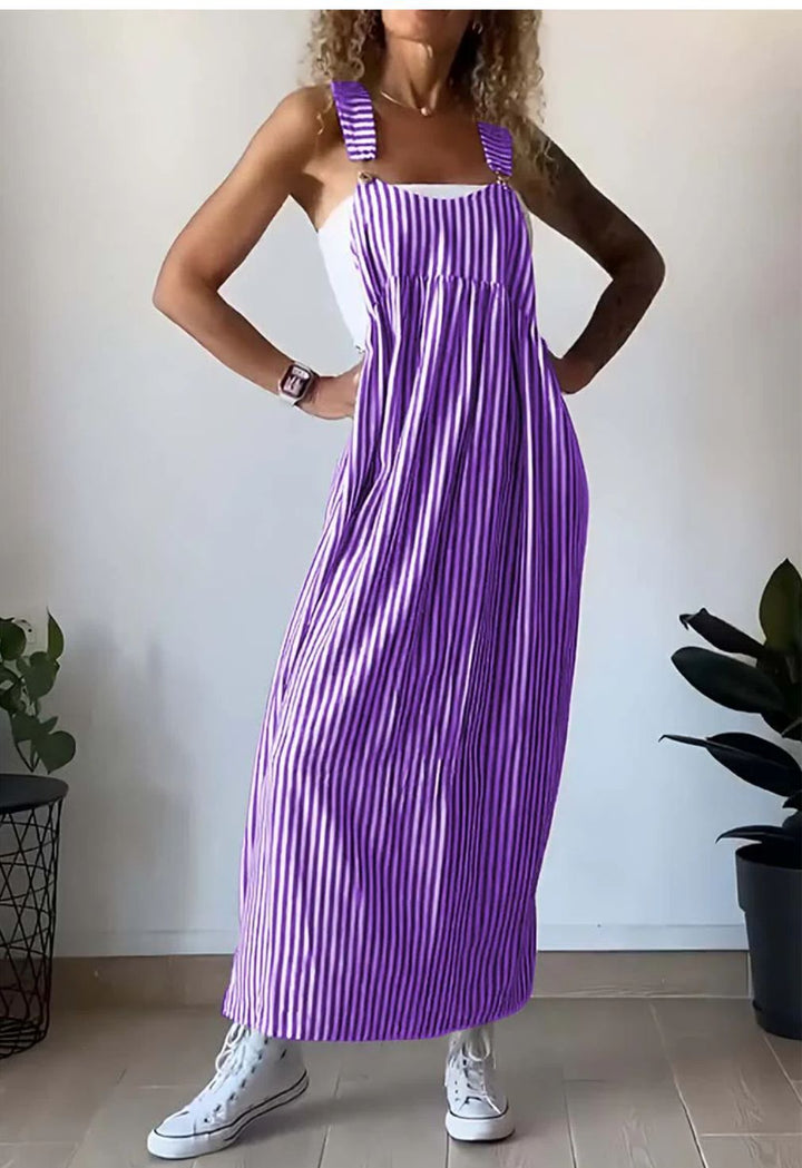 Stilfuld stribet casual-jumpsuit med komfortpasform – Liana