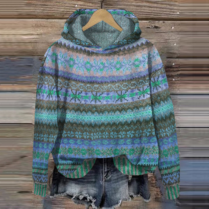 Varm Dame Hoodie med mønster – Freya