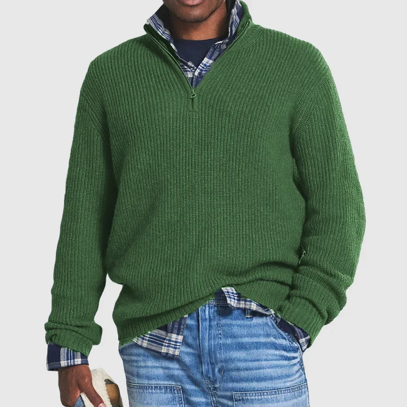Casual Herresweater med Lynlås - Max