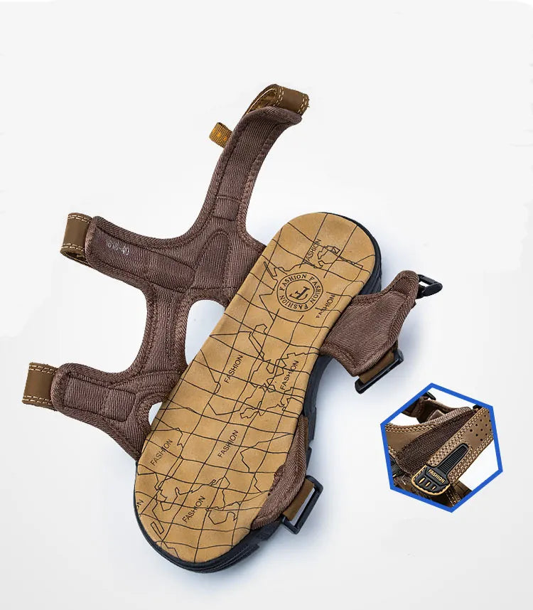 Åndbare og komfortable herresandaler med ergonomisk fodseng – Jonas