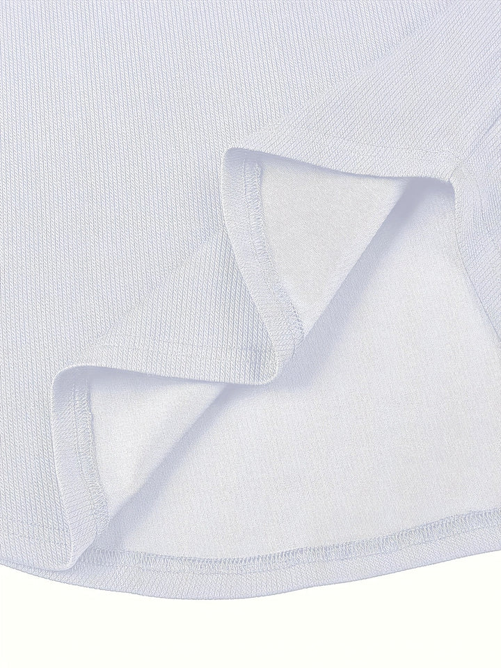 Herre-T-shirt med dyb V-hals og tekstur – Rafael