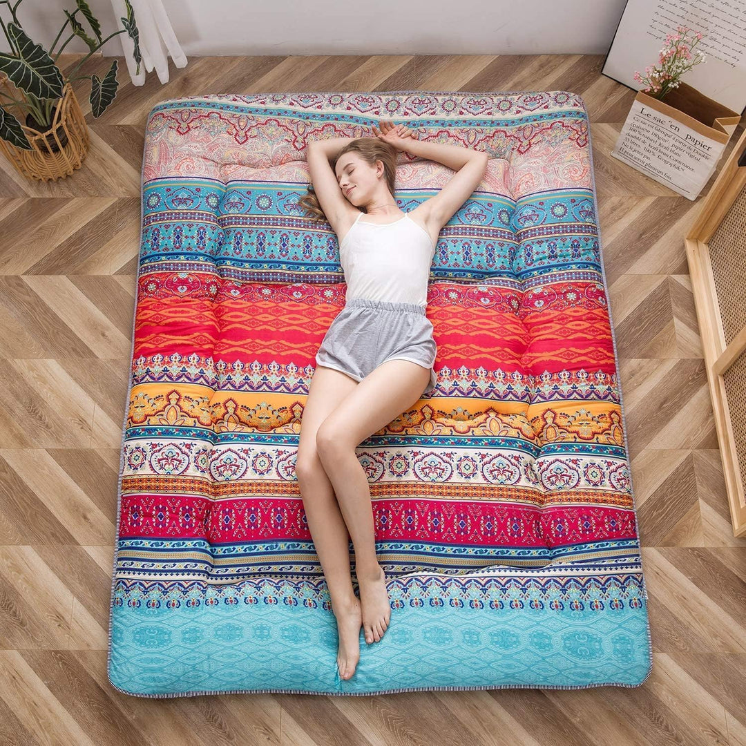 Foldbart japansk futon gulvmadras med hukommelsesskumsstøtte – Arivon