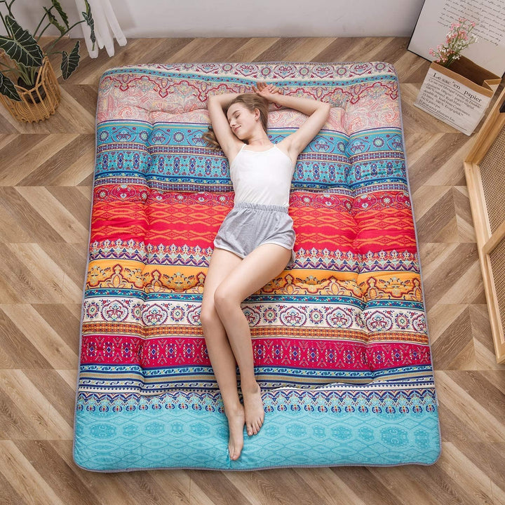 Foldbart japansk futon gulvmadras med hukommelsesskumsstøtte – Arivon