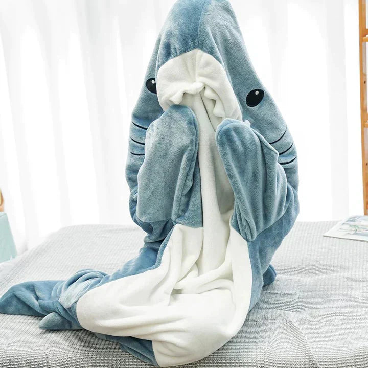 Ultrablød haj-onesie til børn og voksne - ChompChill