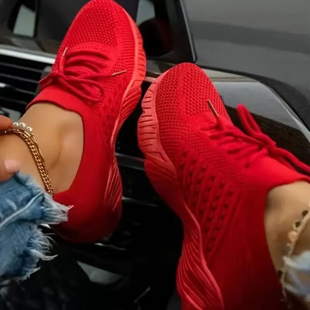 Åndbare chunky-sneakers til damer med snøring – Saphira