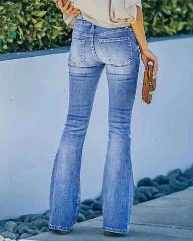 Trendy denimbukser med høj talje - Mila