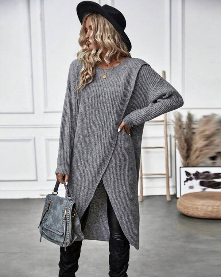Stilfuld Ensfarvet Sweaterkjole - Lina