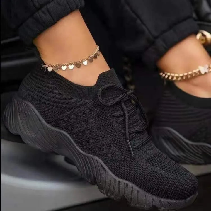 Åndbare chunky-sneakers til damer med snøring – Saphira