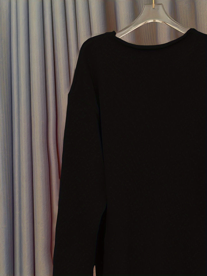 Oversize poncho til kvinder med V-hals og mønster - Alenia