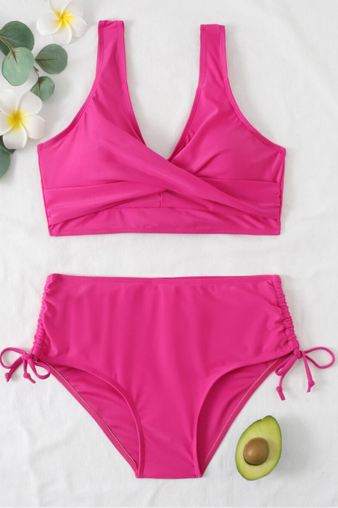 Farverig bikini med snøre og twistdetalje – Zaraï