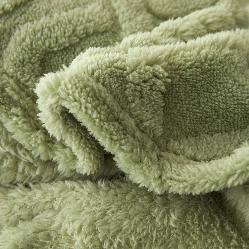 Tosidet fortykket lammeuldstæppe - CozyLuxe