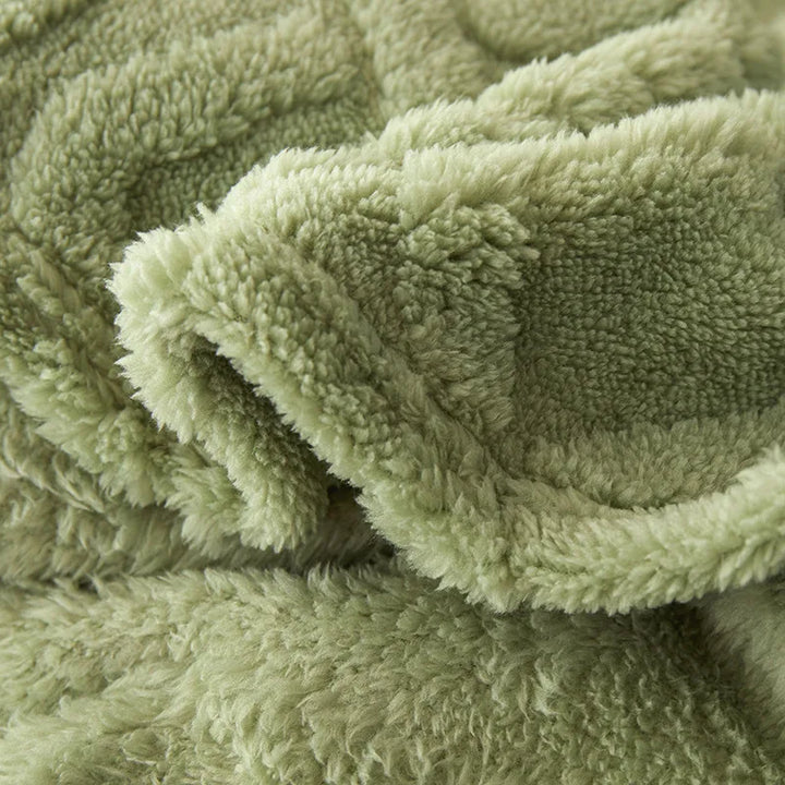 Tosidet fortykket lammeuldstæppe - CozyLuxe