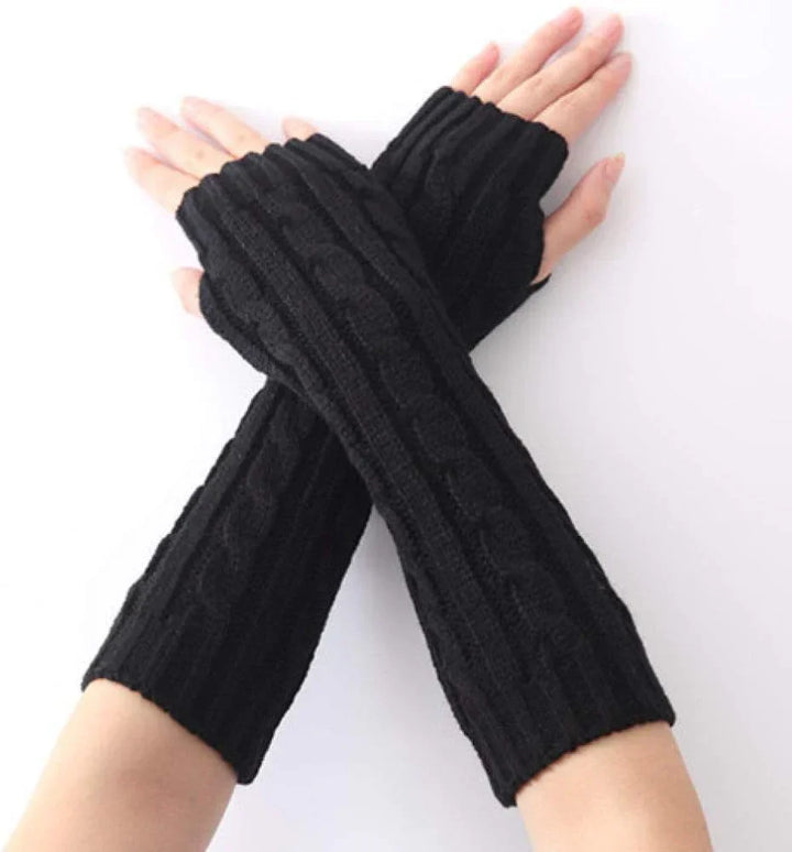 Lange fingerløse strikkede handsker - FlexiWarm