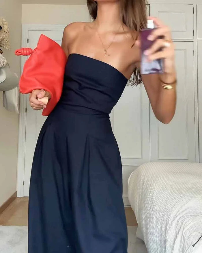 Skulderfri og stilfuld damejumpsuit til enhver lejlighed – Elina