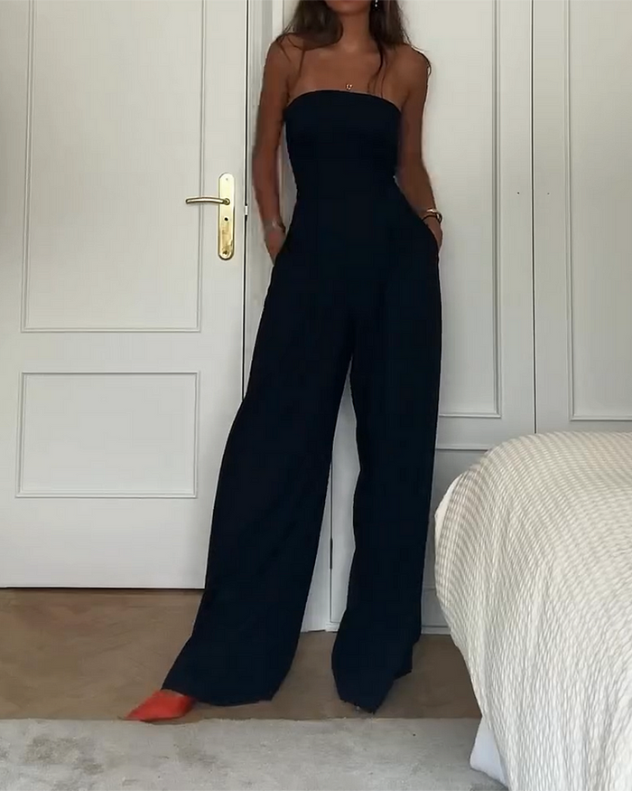 Skulderfri og stilfuld damejumpsuit til enhver lejlighed – Elina