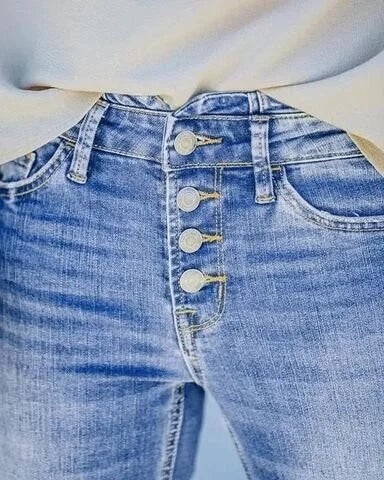 Trendy denimbukser med høj talje - Mila