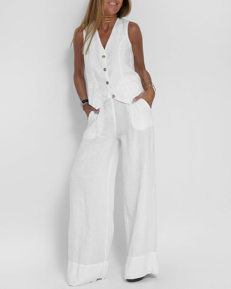 Dame sommersæt med top og shorts – Esmee