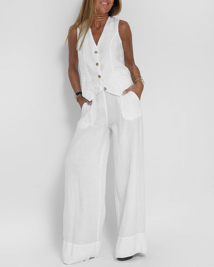 Dame sommersæt med top og shorts – Esmee