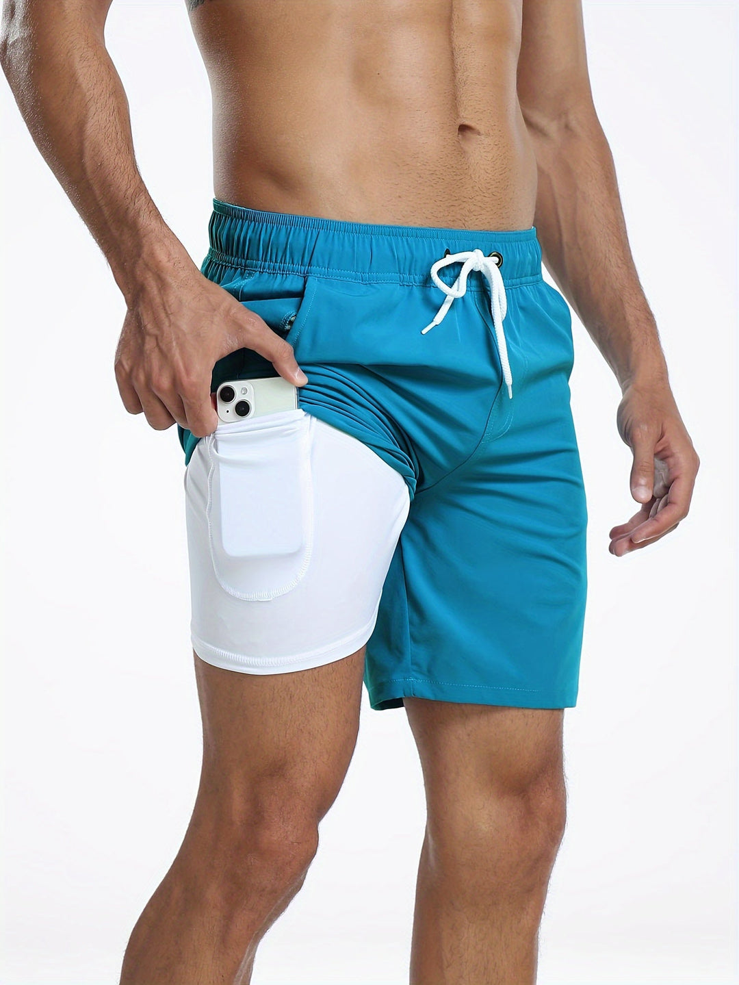 Hurtigtørrende badeshorts til herrer med stretch og mobillomme – Jonas