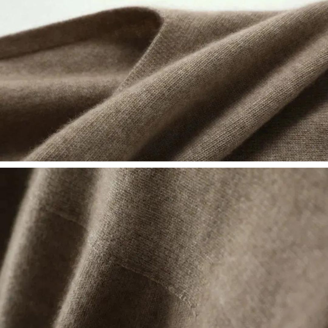 Damernes strik-poncho i blødt materiale - Lorena