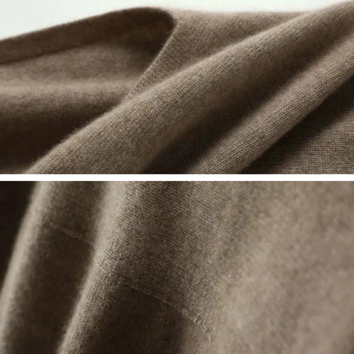 Damernes strik-poncho i blødt materiale - Lorena
