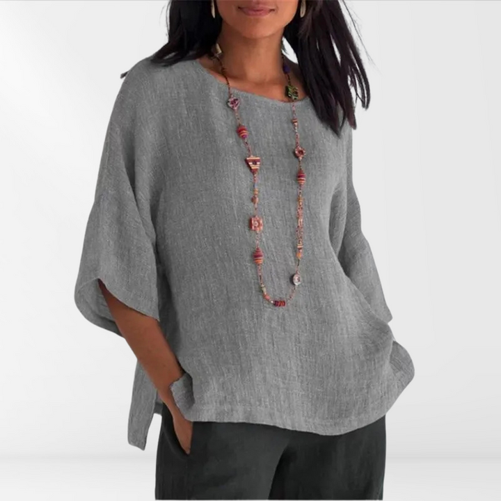 Let damesbluse med lange ærmer – Mae
