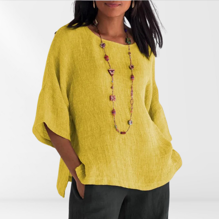 Let damesbluse med lange ærmer – Mae