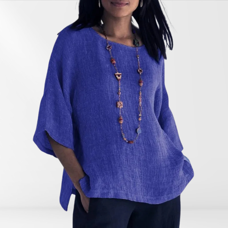 Let damesbluse med lange ærmer – Mae