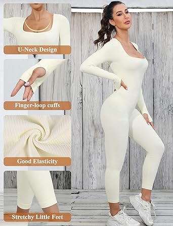 Shapewear-jumpsuit til damer med lange ærmer - SleekFit