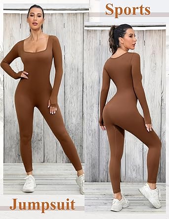 Shapewear-jumpsuit til damer med lange ærmer - SleekFit