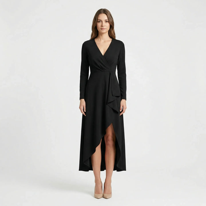 Asymmetrisches V Ausschnitt Kleid - Soraya
