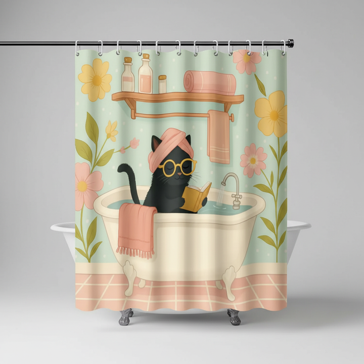 Bedruckter Lustiger Badevorhang - Purrshower