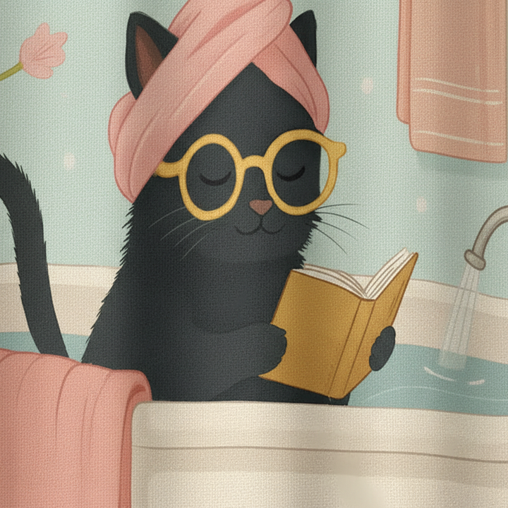 Bedruckter Lustiger Badevorhang - Purrshower