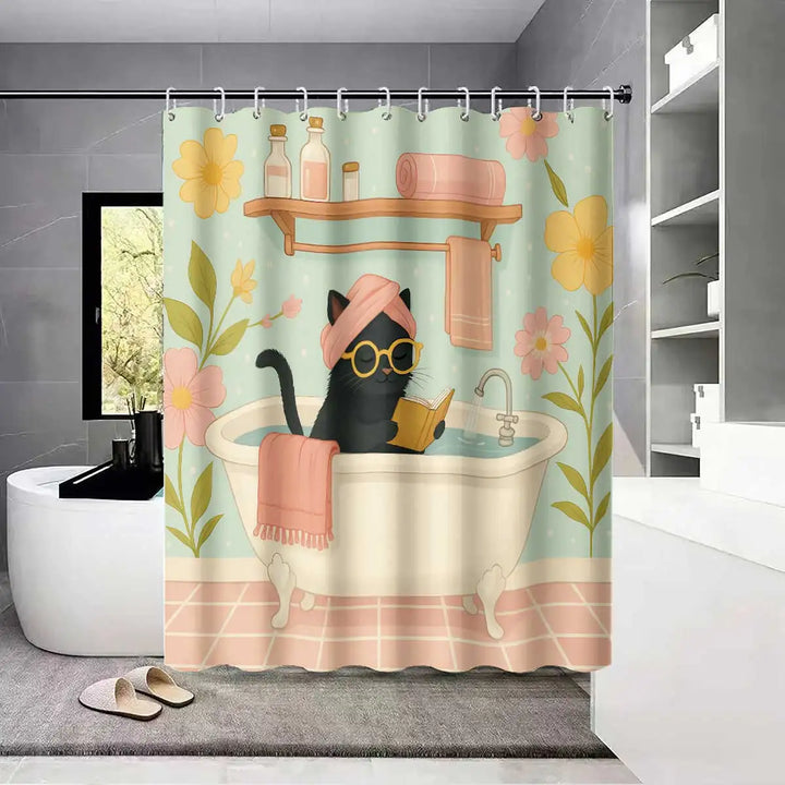 Bedruckter Lustiger Badevorhang - Purrshower