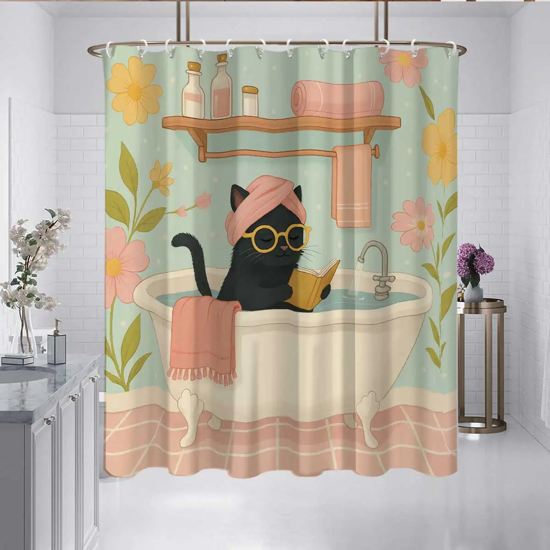 Bedruckter Lustiger Badevorhang - Purrshower