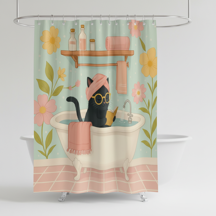 Bedruckter Lustiger Badevorhang - Purrshower