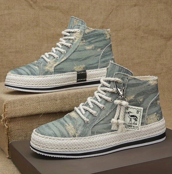 Herre high-top denim-sneaker med gripsål og ankelstøtte – Jarek