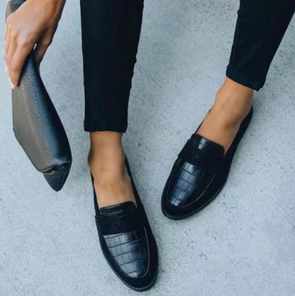 Sorte dame loafers – Elara