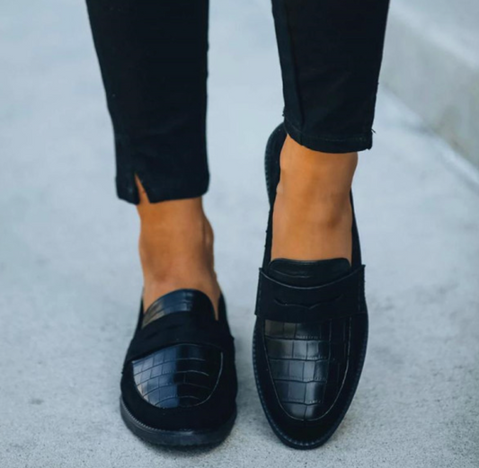 Sorte dame loafers – Elara