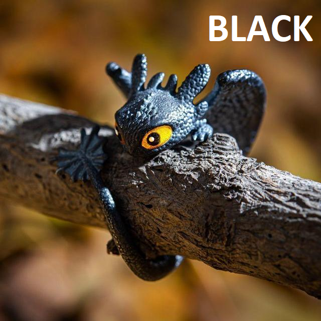 Schwarzer Drachenring, verstellbar, Fantasy-Schmuck, Geschenkidee, handgefertigt.