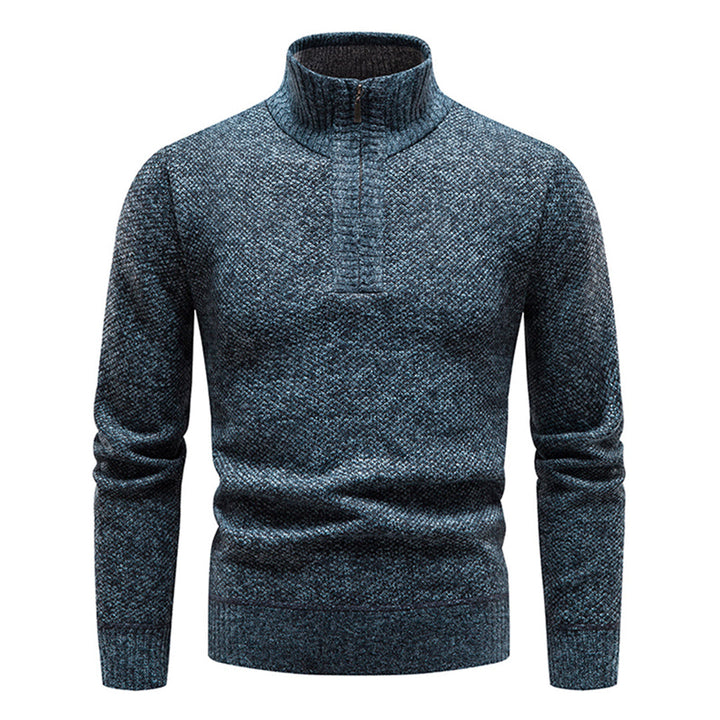 Strickpullover til herrer med halv lynlås – Cedric