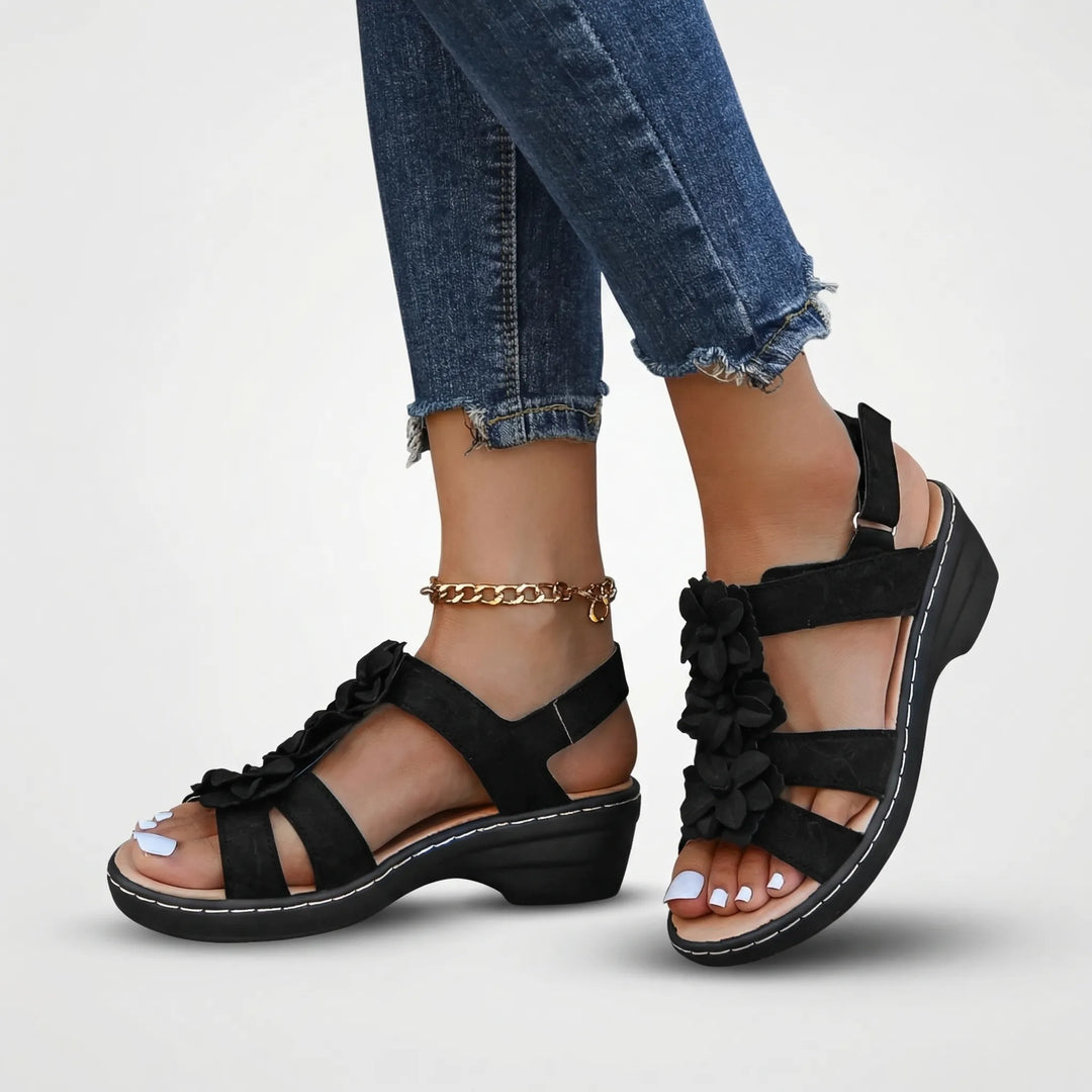 Bohemian Floral Platform Sandal - Evelyn