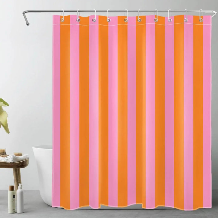 Boho Gestreifter Stoffduschvorhang - Stripelight